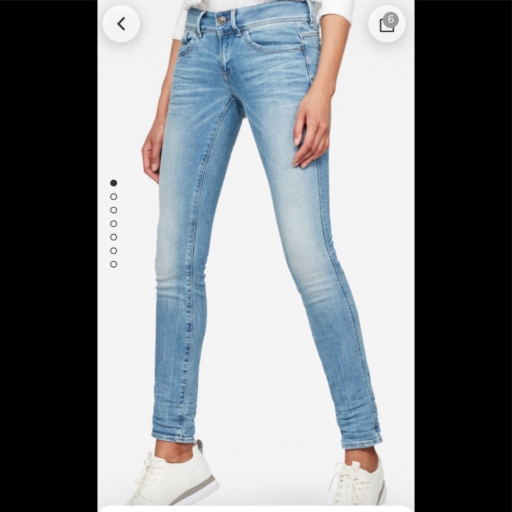 G-Star LYNN MID SKINNY women’s jeans washed light blue sz26/30 length